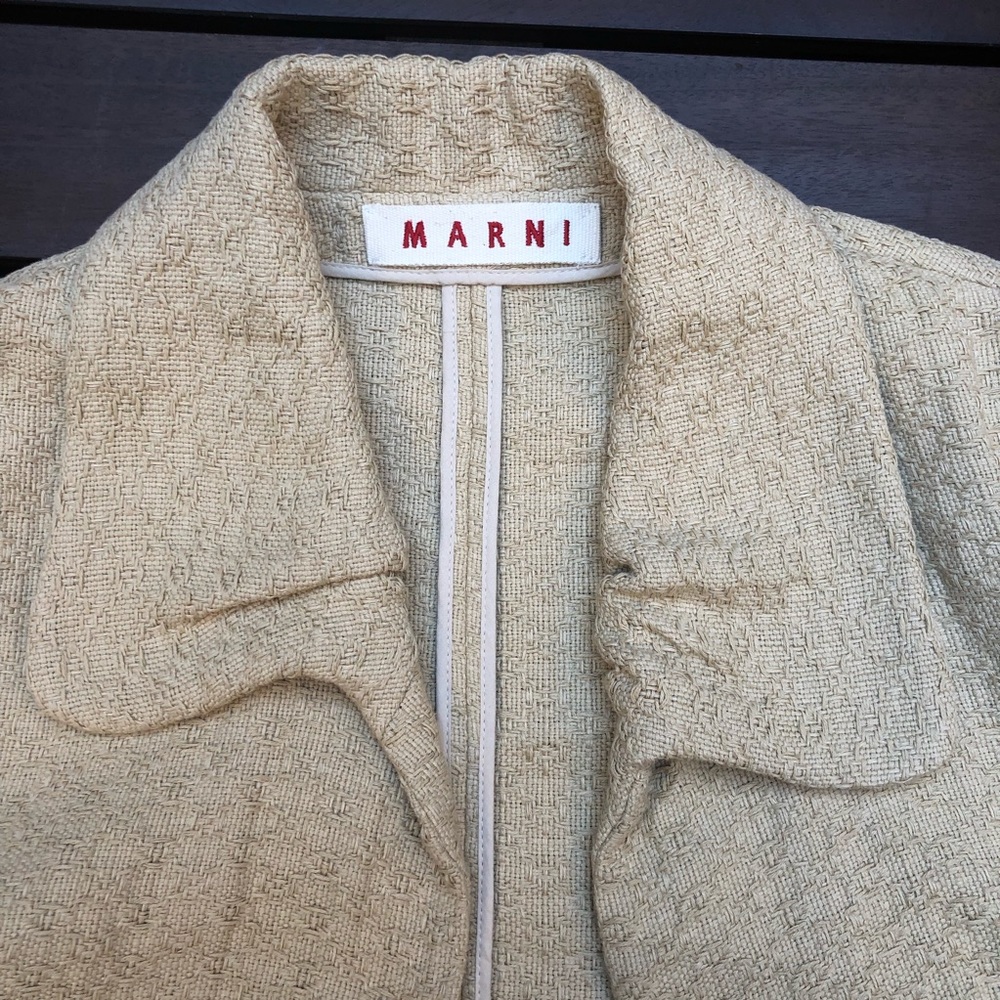 MARNI -Textured Cropped 3/4 Sleeve Jacket